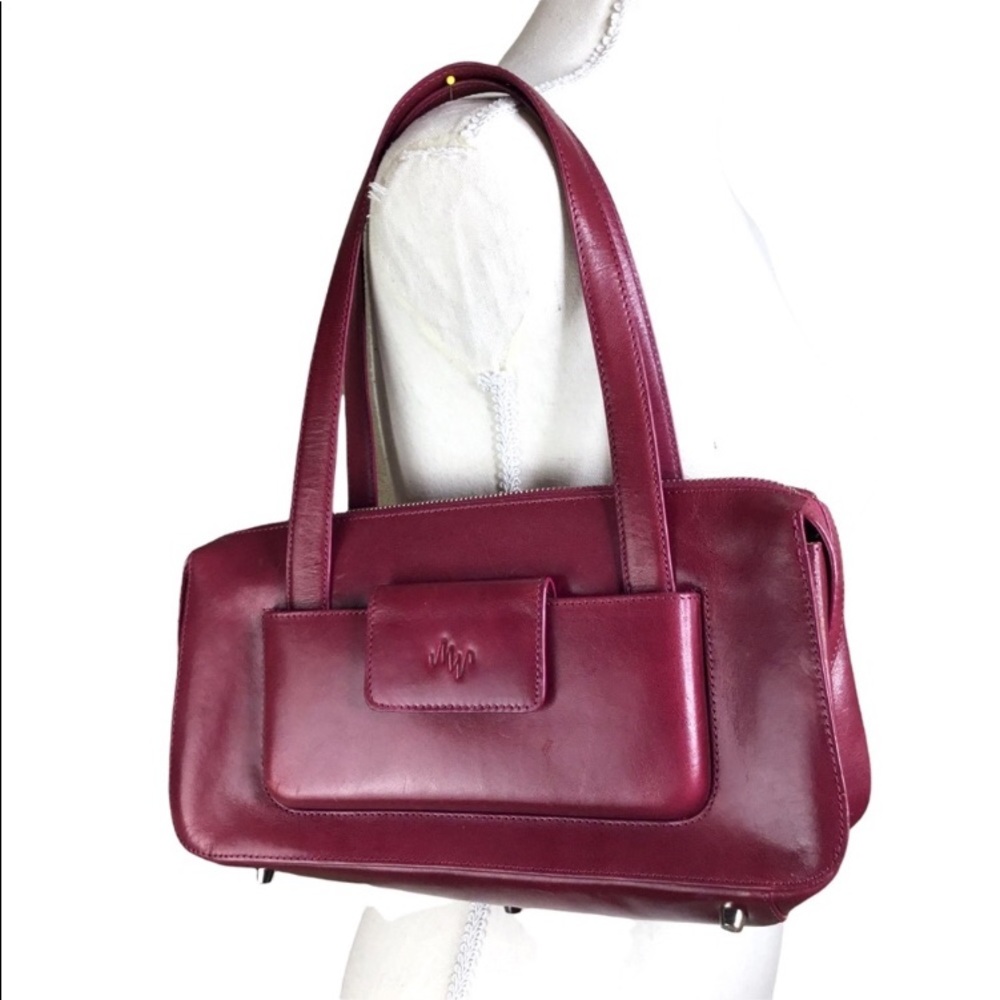 MONSAC Original Maroon Hobo Leather shoulder Purse Bag